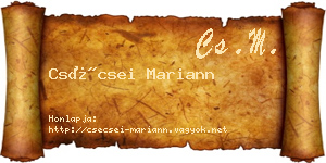 Csécsei Mariann névjegykártya