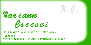 mariann csecsei business card
