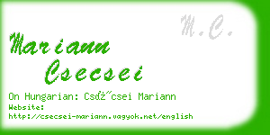 mariann csecsei business card